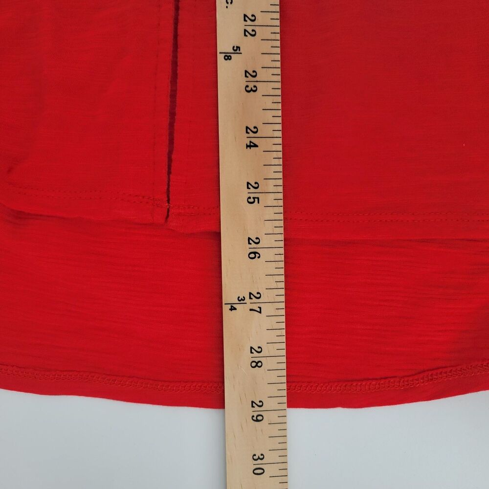 J. Jill Red Slub Cotton Long Sleeve V Neck Button Front Tunic Top XL - Picture 10 of 11